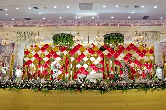 reception decor, RK Convention Neelankarai